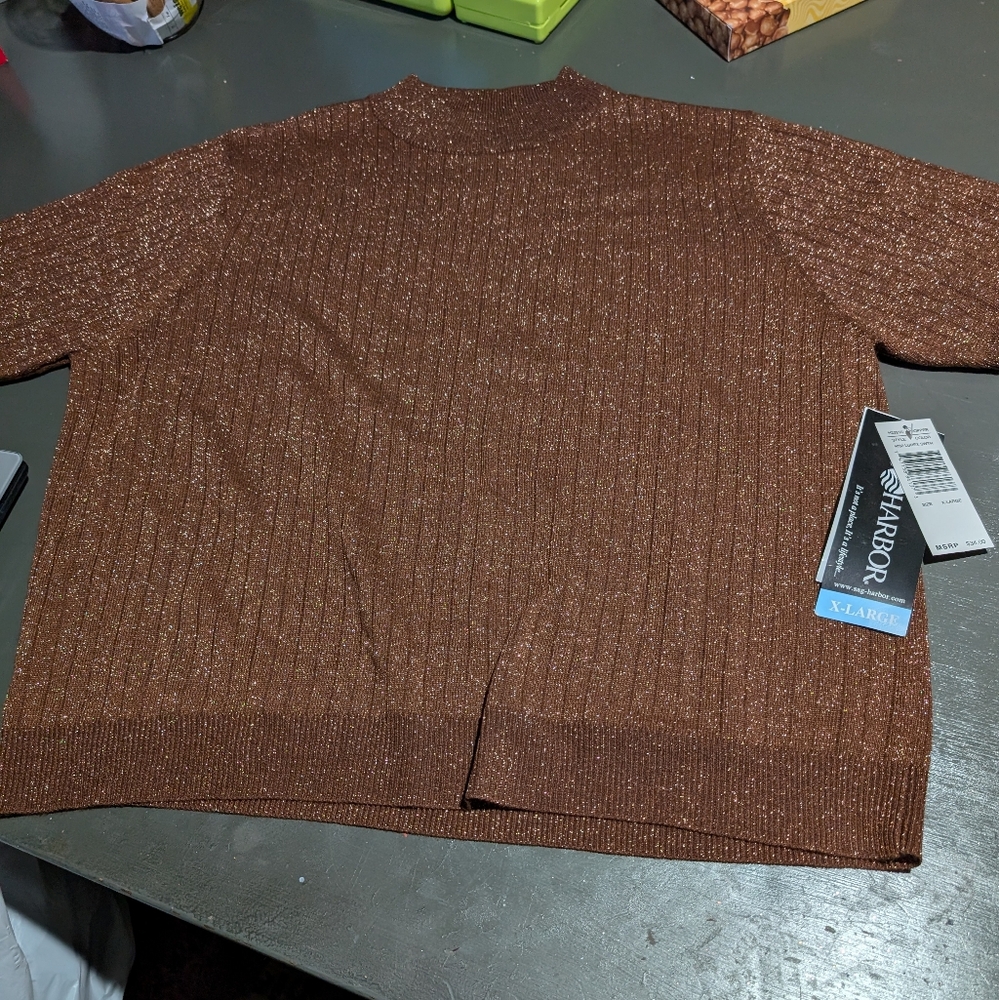 Sag Harbor Size XL Brown Sweater NWT